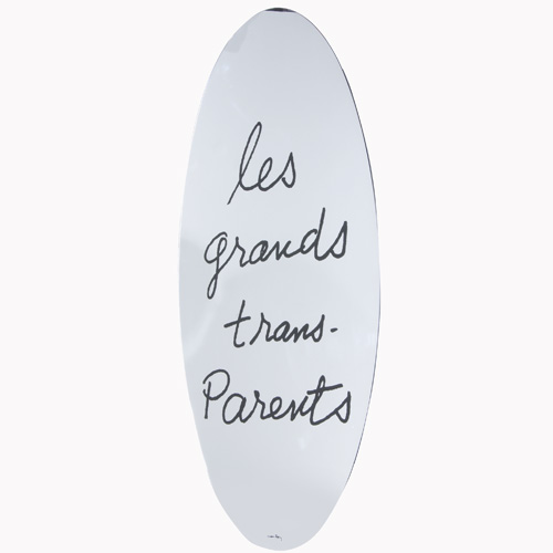 Appraisal: MAN RAY Oval mirror printed les grands trans-parents Marked with