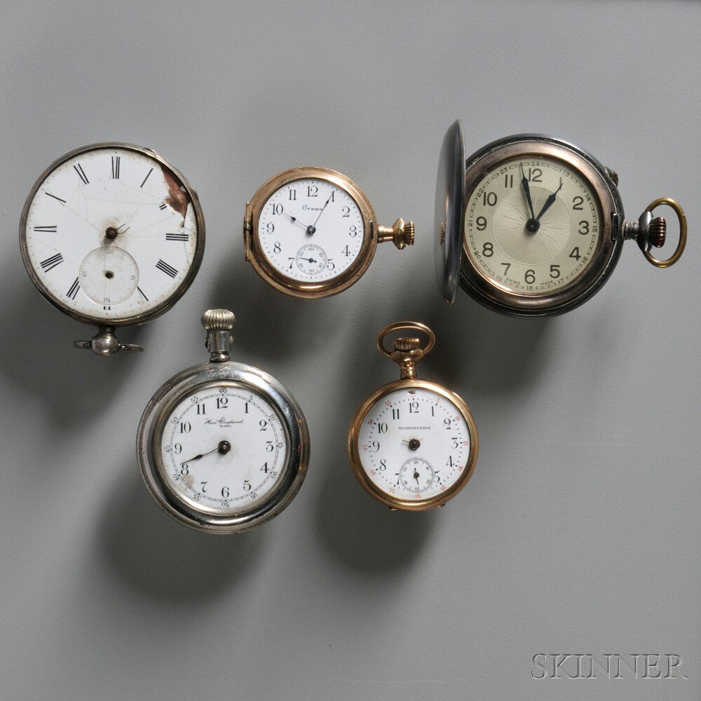 Appraisal: Five Lady's Pocket Watches including two Swiss hunting case a