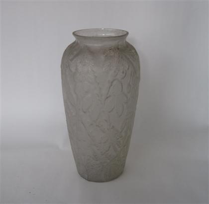 Appraisal: Large Continental art glass vaseIn the style of Lalique of