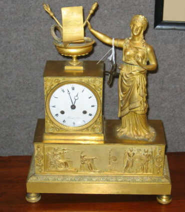 Appraisal: FLOCARD A PARIS BRONZE MANTEL CLOCK Esther tablet in urn