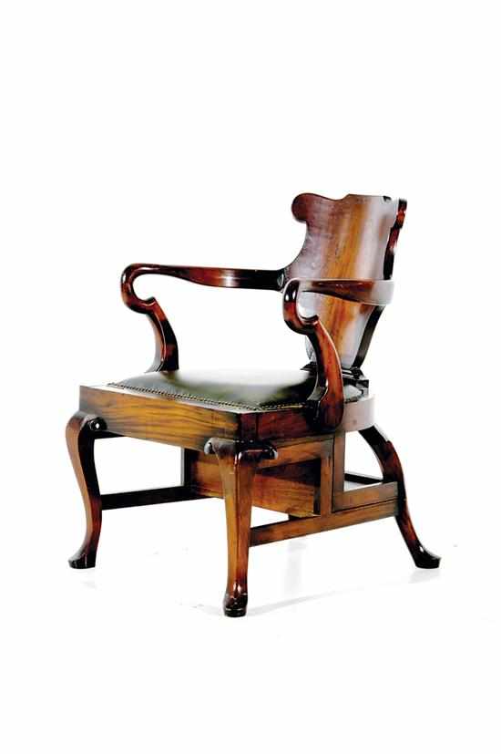 Appraisal: English mahogany metamorphic chair shaped solid back flanked by shepherd's