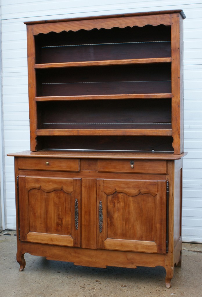 Appraisal: th c French fruitwood pc open top dresser base with