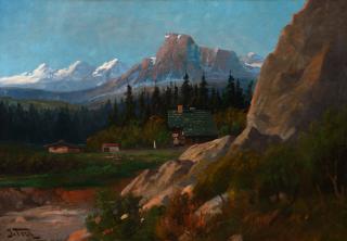 Appraisal: JOHN FERY - Belton Chalet Glacier Park oil on canvas