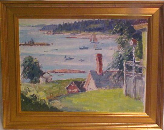 Appraisal: Roger Dennis American - oil on canvasboard ''Stonington ME ''