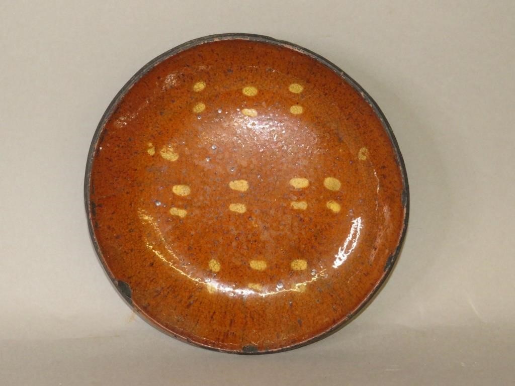 Appraisal: PA SLIPWARE PIE DISHca PA slipware drape molded pie dish