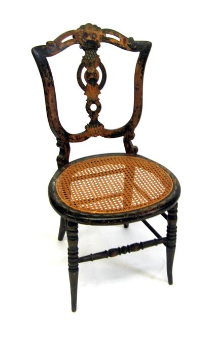 Appraisal: Black painted Fancy chair th century