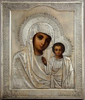 Appraisal: Russian Icon of the Virgin of Kazan Moscow with a