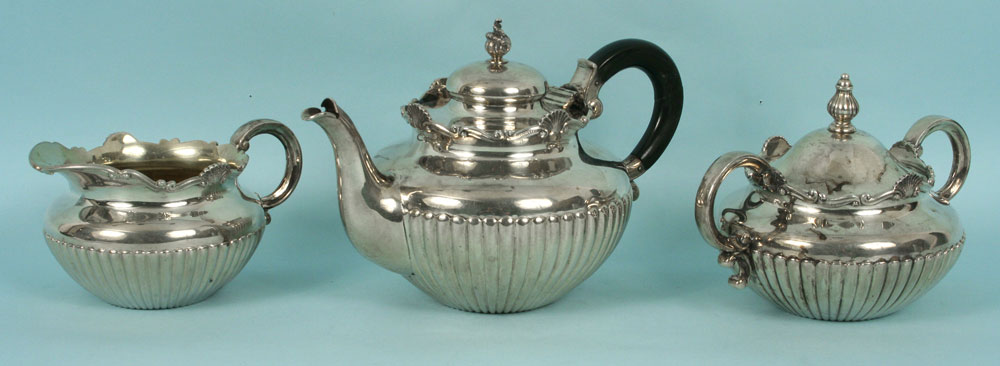 Appraisal: - Bigelow Kennard Co Sterling Tea Set Bigelow Kennard Co