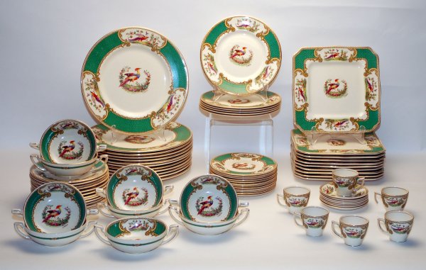 Appraisal: Myott Staffordshire partial dinner service Chelsea Bird pattern having plumed