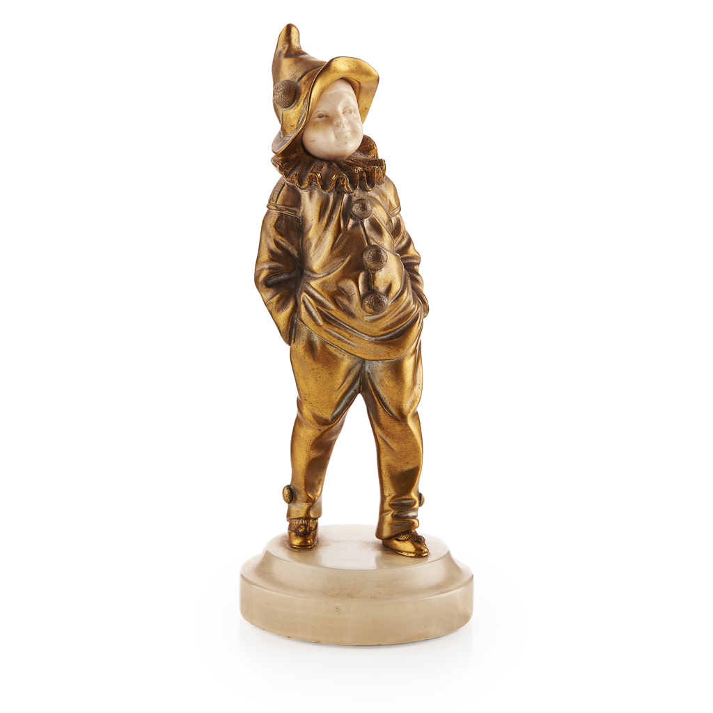 Appraisal: YGEORGES OMERTH - GILT BRONZE AND IVORY FIGURE EARLY TH