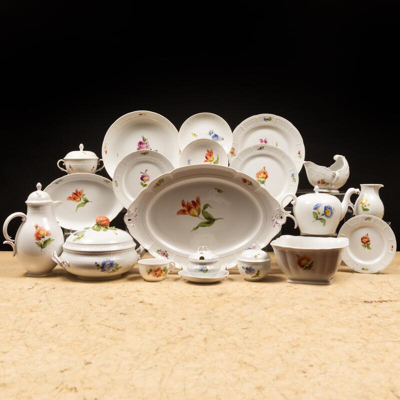 Appraisal: Nymphenberg Porcelain Part Dinner Service in the 'Antique Flower' Pattern