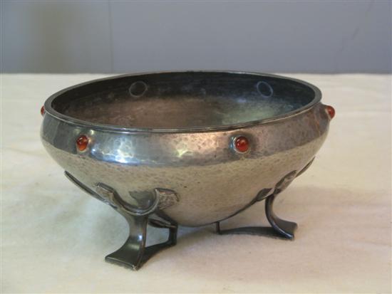 Appraisal: Oliver Baker Liberty's Tudric pewter bowl on three feet with