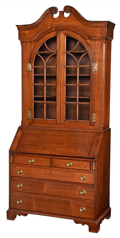 Appraisal: Rare North Carolina Chippendale Desk and Bookcase James Gheen school