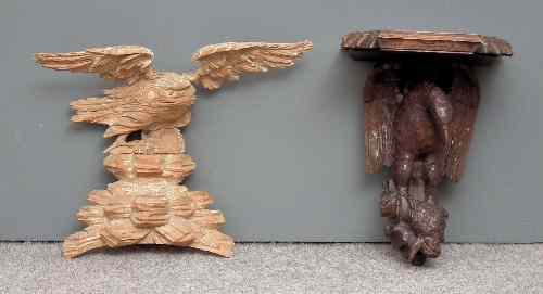 Appraisal: A th Century oak wall bracket with bold carved eagle