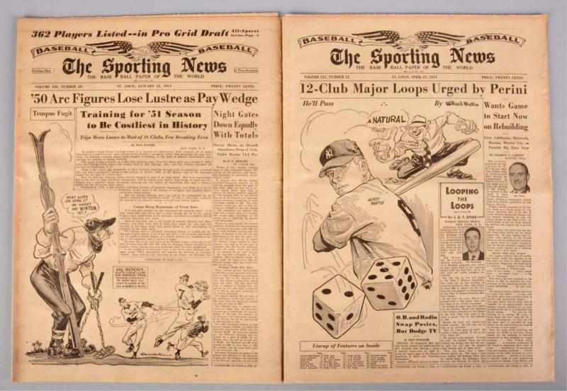 Appraisal: Lot of The Sporting News Newspapers January st and April