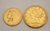 Appraisal: COINS - Two gold coins Indian head dollar gold coin