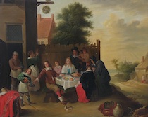 Appraisal: After Thomas van Apshoven Flemish - Supper in front of