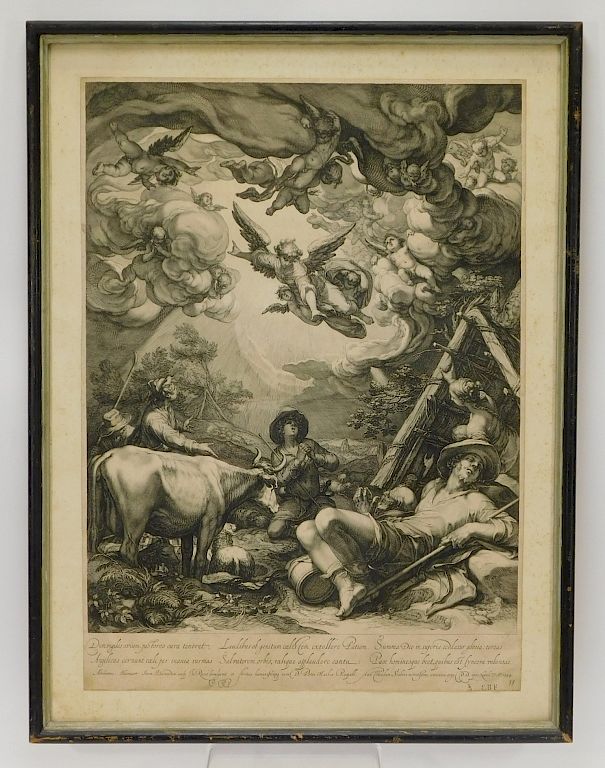 Appraisal: Abraham Bloemaert Religious Genre Scene Etching Abraham Bloemaert Religious Genre