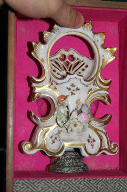 Appraisal: A JACOB PETIT CERAMIC WATCH HOLDER with floral decoration A