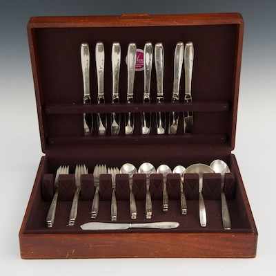 Appraisal: A Sterling Silver Dinner Service for Eight Silhouette Pattern by