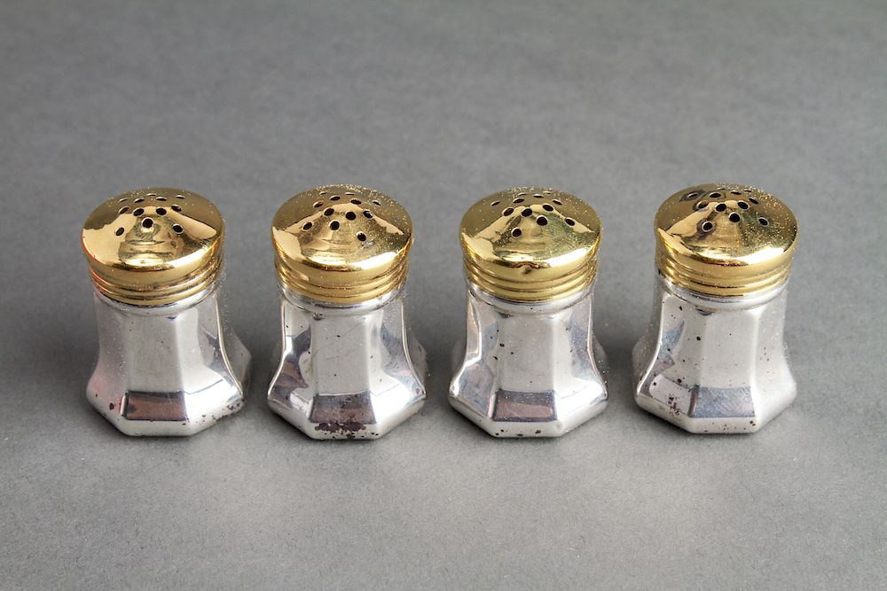 Appraisal: Cartier Sterling Silver Salt Casters Cased Set Cartier sterling silver