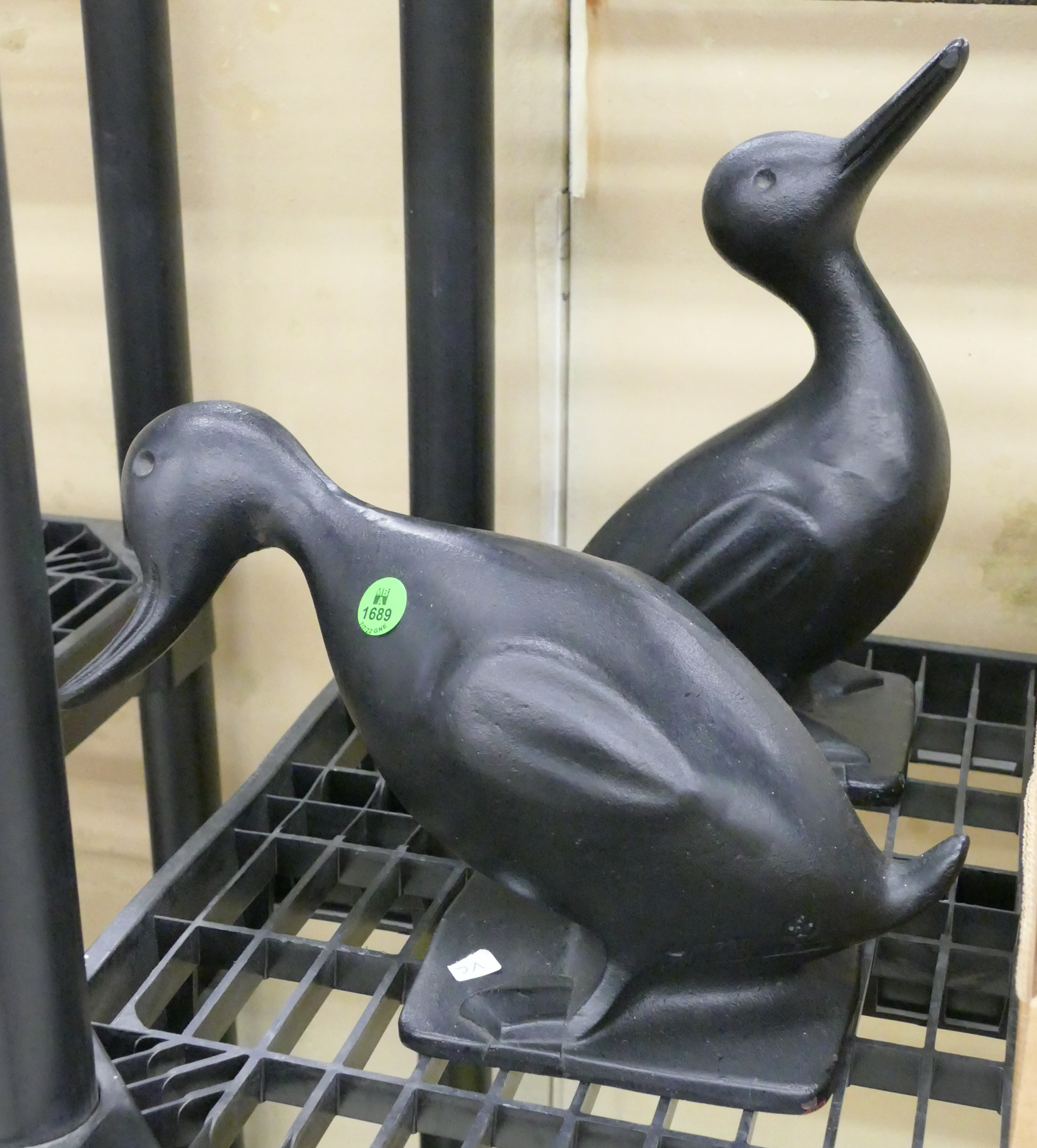 Appraisal: pc Virginia Metalcrafters Iron Duck Door Stops '' and ''