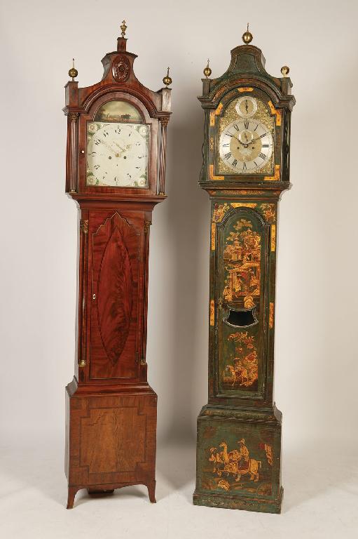 Appraisal: A GEORGE III MAHOGANY LONGCASE CLOCK the white painted dial