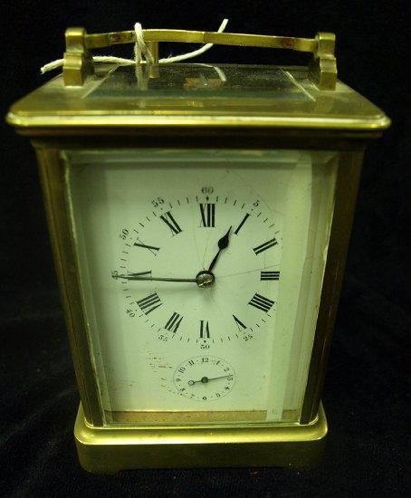 Appraisal: A carriage clock with alarm the gilt brass case with