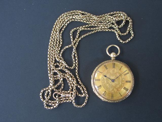 Appraisal: A LATE VICTORIAN CT YELLOW GOLD OPEN FACED POCKET WATCH