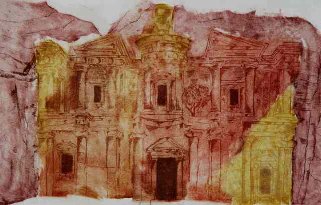 Appraisal: th Centruy Petra a coloured engraving