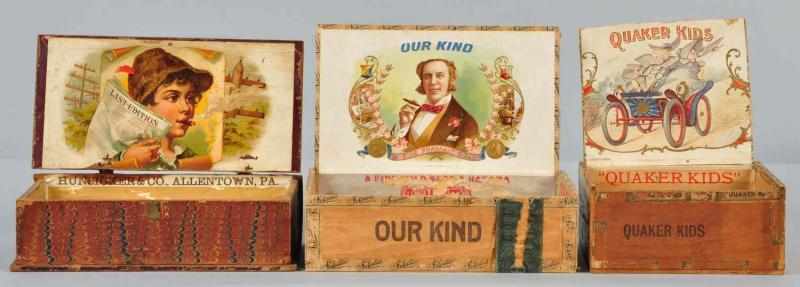 Appraisal: Lot of Unusual Cigar Boxes Description Includes one book-shaped box