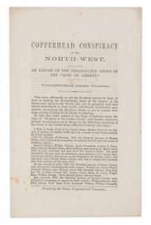 Appraisal: COPPERHEADS ELECTION OF - COPPERHEADS Copperhead Conspiracy in the North-West