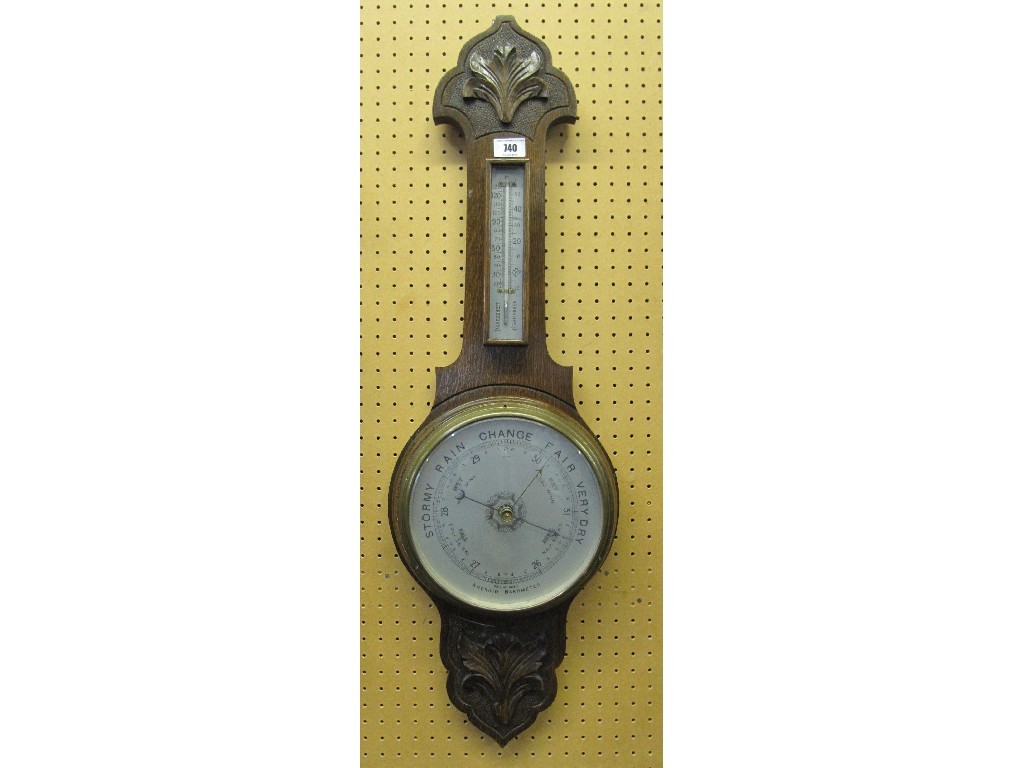 Appraisal: Oak aneroid wall barometer