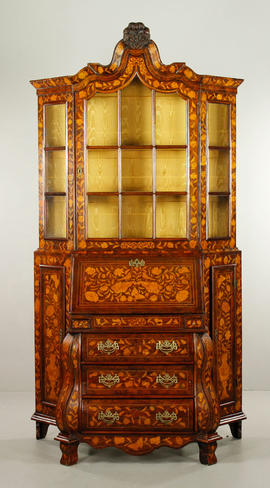 Appraisal: - Early th C Dutch Marquetry Secretary Early th century