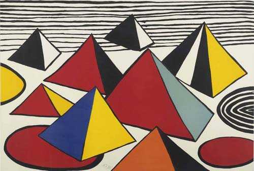 Appraisal: CALDER ALEXANDER Pyramids Silk screen Signed lower right Calder Image