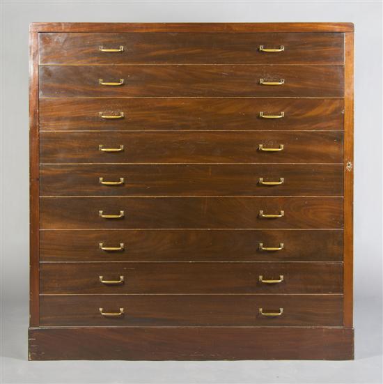 Appraisal: An American Wellington Style Chest of Drawers Height x width