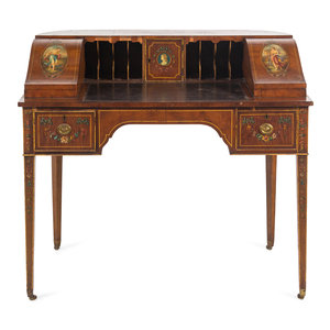 Appraisal: An Edwardian Painted Mahogany Carlton House Desk Late th Early