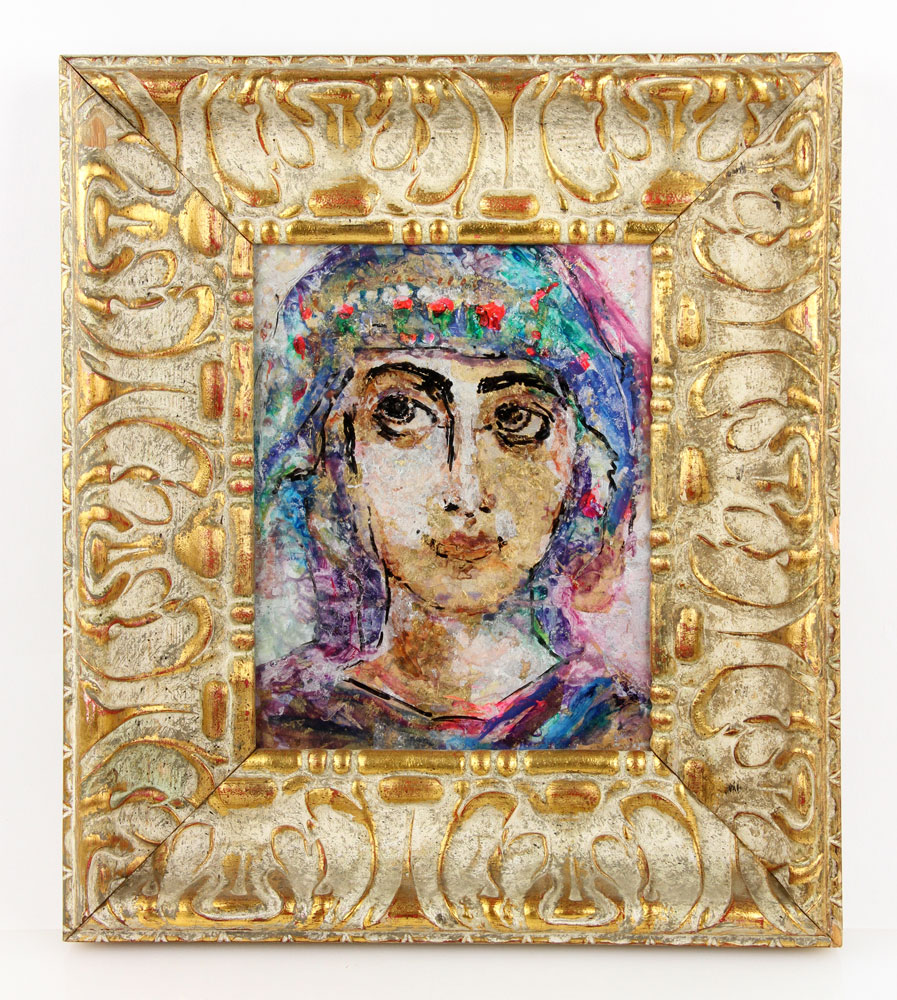 Appraisal: - Portrait of an Arab Woman Reverse Painting on Glass