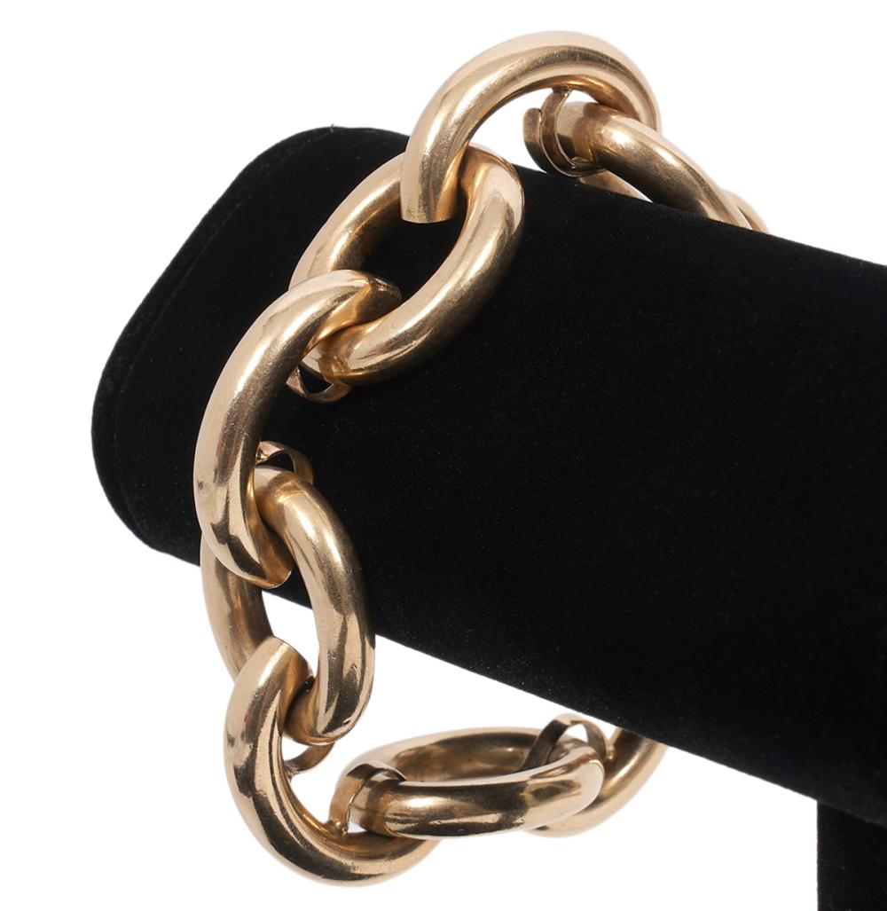 Appraisal: K YG CONTEMPORARY LARGE LINK BRACELET K yellow gold contemporary