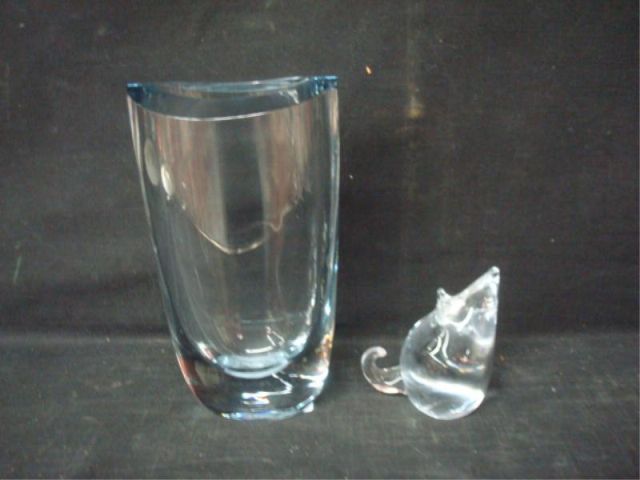 Appraisal: Glass Stromberg Vase and Marcolin Mouse Each Signed Dimensions Stromberg