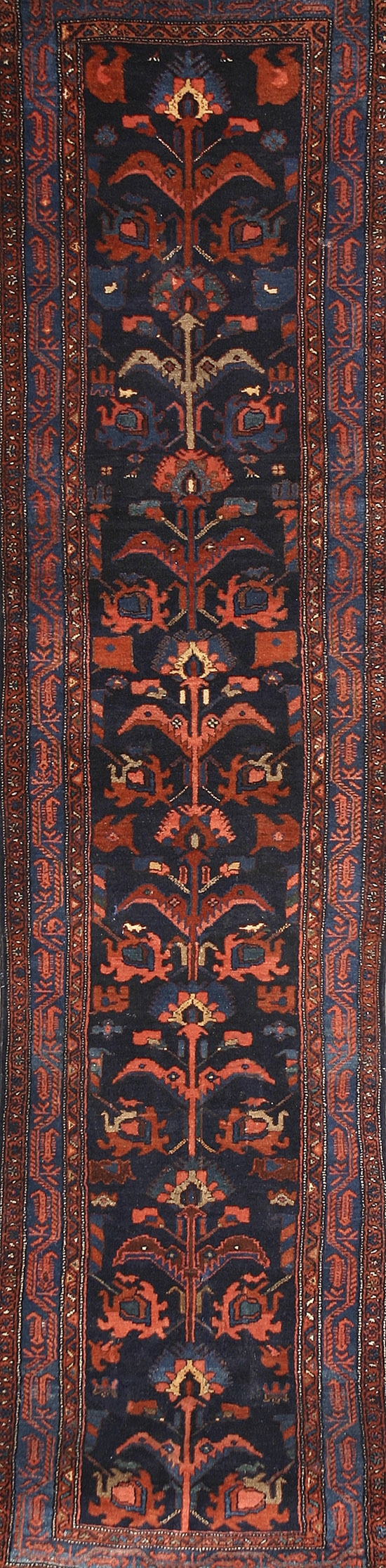 Appraisal: Malayer Rug Circa Blue ground with joining flowers within a