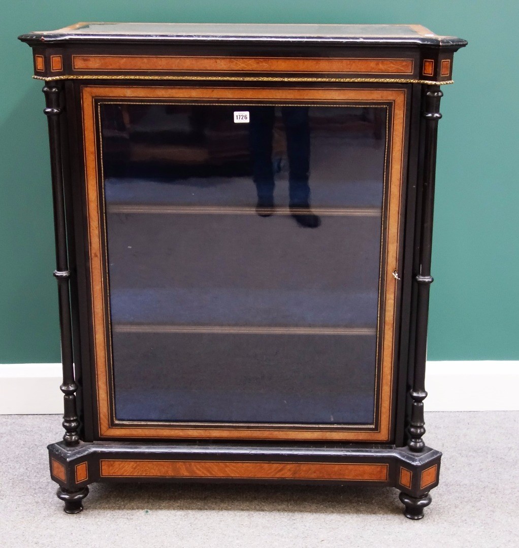 Appraisal: A Victorian figured walnut and ebonised gilt metal mounted pier