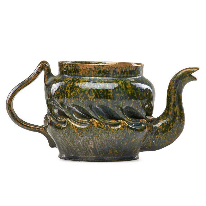 Appraisal: GEORGE OHR Fine teapot speckled glaze Condition Report Overall excellent