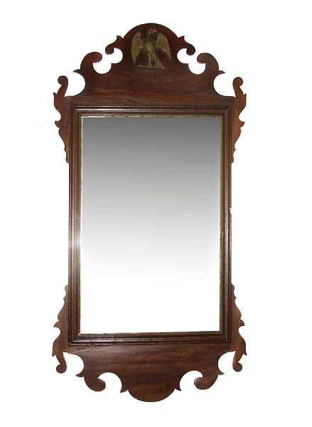 Appraisal: An American Chippendale fret carved mirror height in width in