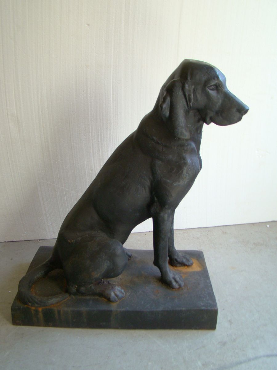 Appraisal: LIFE-SIZE CAST IRON BLACK LABRADOR RETRIEVER In seated position Height