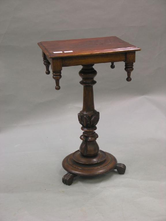 Appraisal: A Victorian mahogany occasional table on carved and turned pedestal