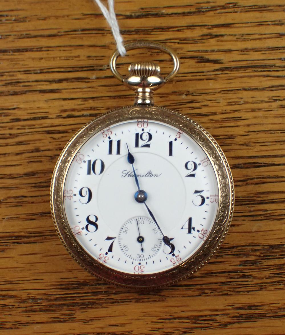 Appraisal: HAMILTON MODEL OPEN FACE POCKET WATCH having hour minute dial