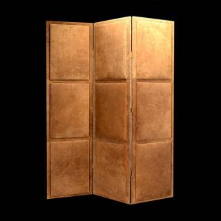 Appraisal: Leather Suede Screen Leather And Suede Screen Height inches Width