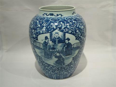 Appraisal: LARGE CHINESE BLUE AND WHITE JAR