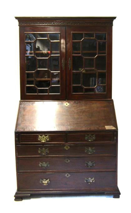 Appraisal: Chippendale mahogany secretary bookcase th century